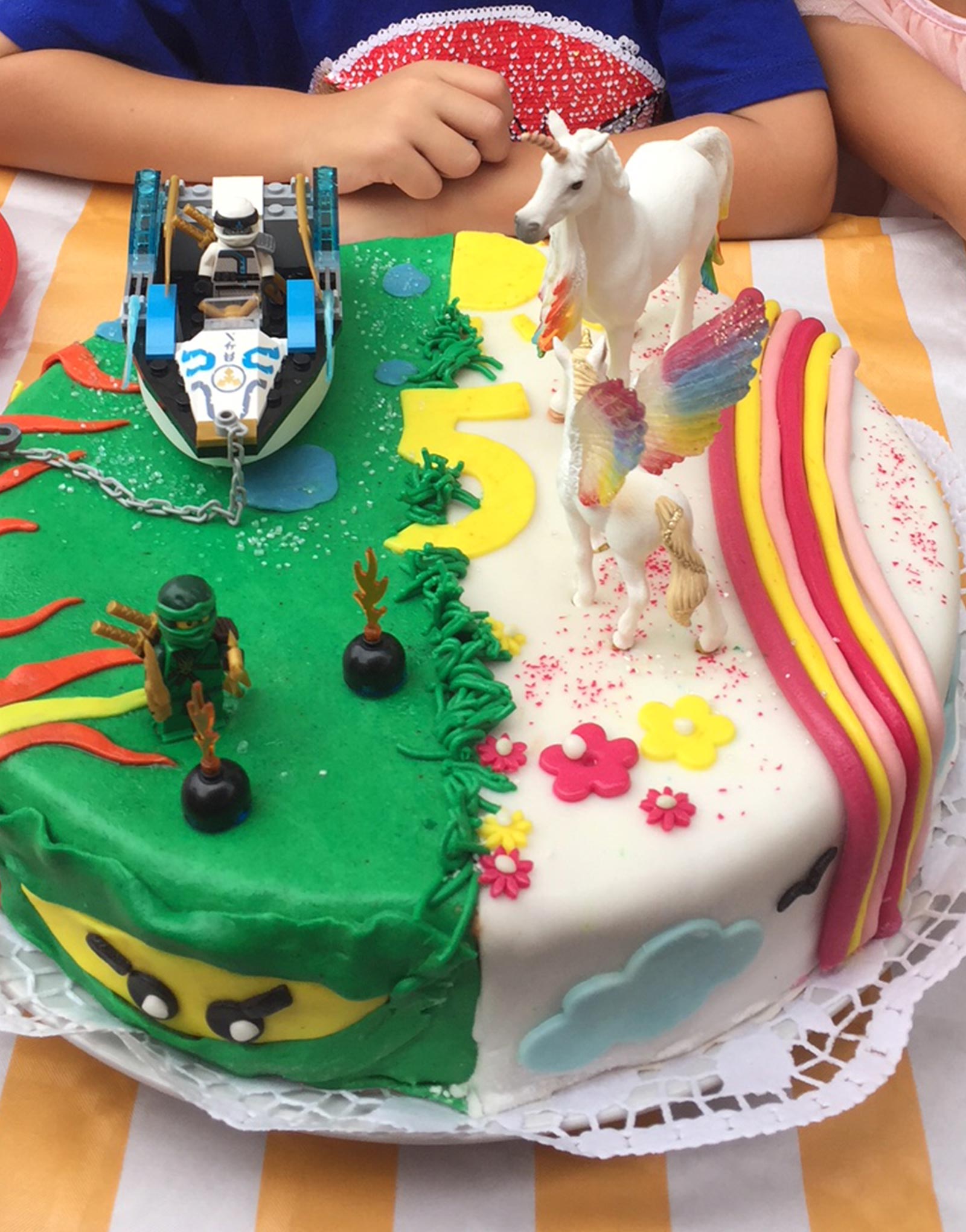 Kindergeburtstagstorte Einhorn vs Ninja